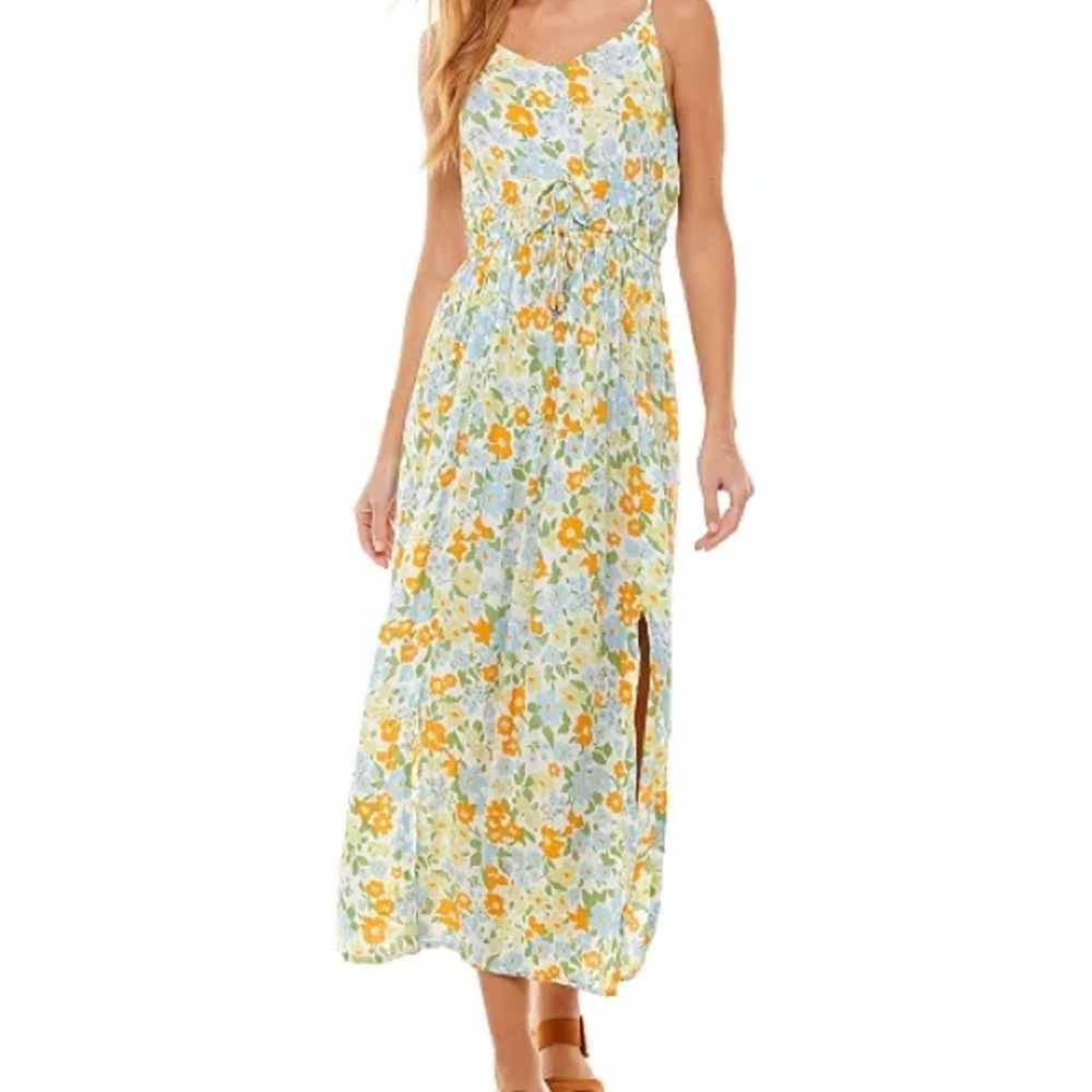 Floral Yellow and White Maxi Dress XL